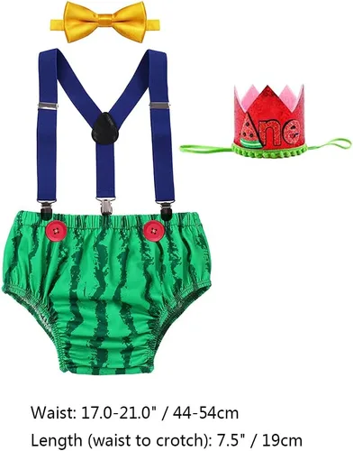 Vista 22 de Conjunto de ropa de bebé niño León Fox Cake Smash Wild One 1er cumpleaños Bloomers cubierta de pañales, tirantes y corbata de moño