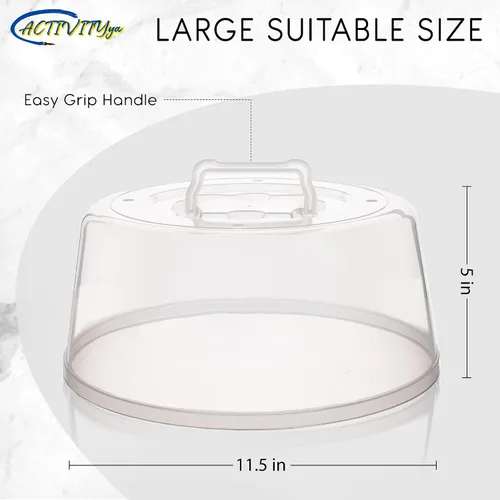 Vista 2 de Cubierta grande para microondas para alimentos, tapa protectora de salpicaduras, funda de soporte para pasteles, tamaño 11.5 pulgadas x 5 pulgadas