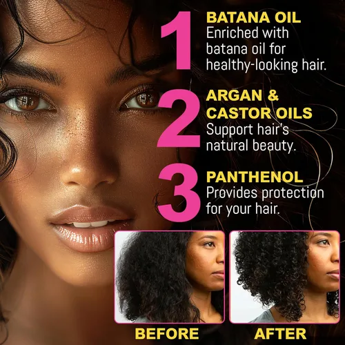 Vista 4 de Mascarilla capilar de acondicionamiento profundo para cabello dañado con Máscara capilar de aceite Batana para puntas abiertas, encrespamiento