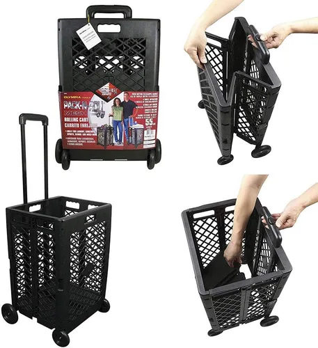 Vista 4 de Olympia Tools 85-404 Pack-N-Roll - Portaherramientas portátiles de malla, capacidad de carga de 55 libras, color negro