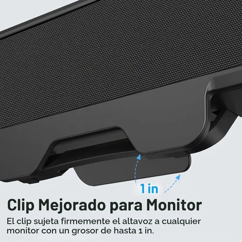 Vista 5 de Inwa - Altavoces de computadora para PC de escritorio, altavoces USB para monitor con clip, barra de sonido con cable para computadora portátil