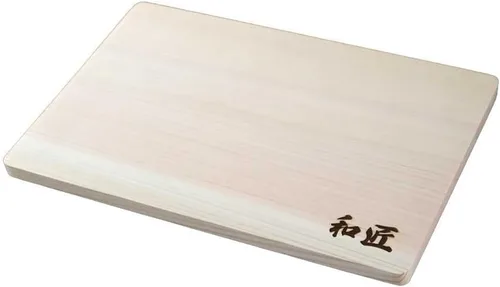 Vista 3 de WASHO Hinoki Japanese Cypress - Tabla de cortar prémium fabricada en Japón (pequeña), color marrón