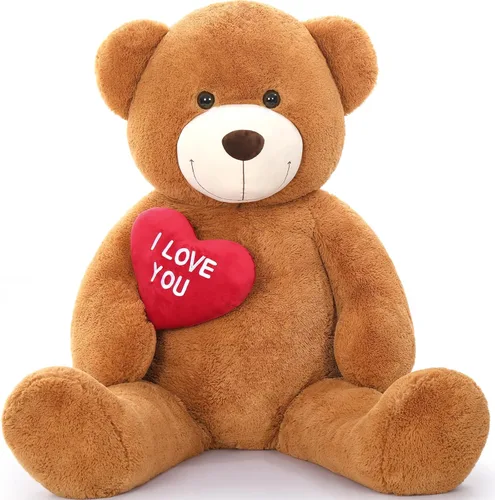 Vista 15 de MaoGoLan Oso de peluche gigante de 52" Oso de peluche - Te amo Corazón rojo Oso de peluche grande para regalo de San Valentín, aniversario, larga
