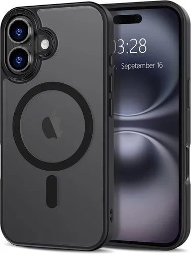 Vista 11 de Anuck - Funda magnética para iPhone 11 compatible con MagSafe, carcasa trasera mate translúcida dura, borde de TPU, delgada, resistente a impactos