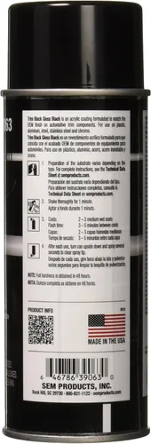 Vista 2 de SEM 39063 Aerosol negro con ribete brillante, 12 onzas