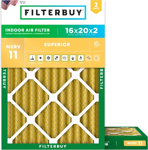 Vista 10 de Filterbuy Filtro de aire MERV 11 de 8 x 14 x 1 pulgadas para defensa de mascotas y alergias (paquete de 2), filtros electrostáticos plisados