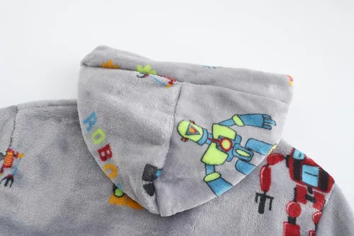 Vista 214 de E.W Apparel Bata de baño de forro polar con capucha para niños, bata suave y mullida para niños pequeños