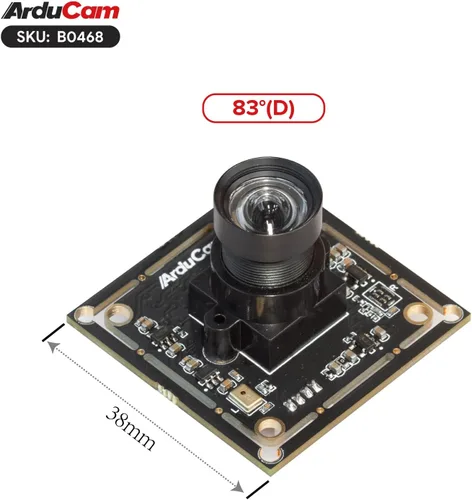 Vista 4 de Arducam Módulo de cámara USB 1080P, cámara Lightburn de baja distorsión de poca luz, 2MP CMOS IMX323 Mini UVC USB2.0 placa de cámara web con lente