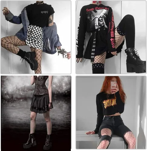Vista 4 de CYNLLIO - Botas estilo combate de moda al tobillo de mujer plataforma en bloque con cordones y tachas botas de motocicleta a mitad de la pantorrilla