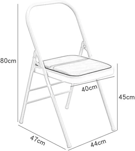 Vista 3 de Folding Chairs Muebles plegable respaldo silla cómodo simple acolchado marco de metal ahorro de espacio de almacenamiento