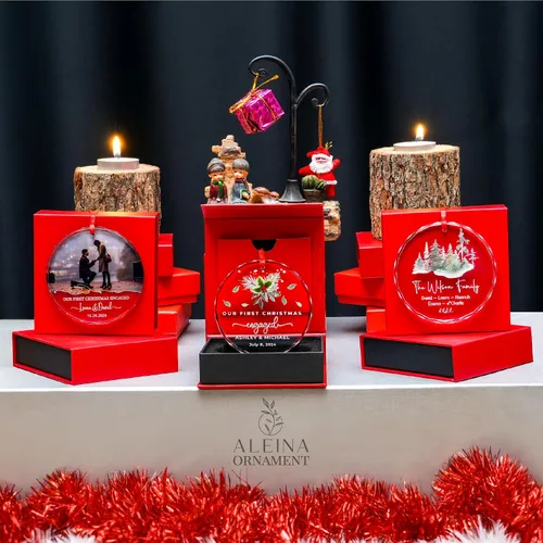 Vista 4 de Adorno personalizado para fotos de matrimonio de Mr & Mrs 2024 – Primera Navidad como casado, regalo de recién casados para parejas