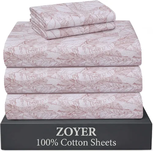 Vista 24 de ZOYER Sábanas de 100 % algodón percal tamaño individual, refrescantes y transpirables, duraderas, con una sensación nítida, suave y cómoda, bolsillo