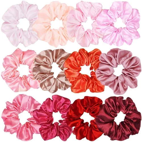 Vista 40 de Sufermoe 12 bandas elásticas para el cabello de seda satinada, color azul surtido de 4.5 pulgadas para mujeres y niñas