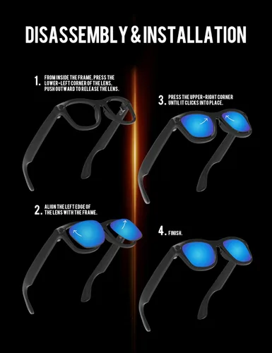 Vista 7 de 1.6MM Polarized Replacement Lenses for Ray-Ban Meta RW4006 / RW4008 Negro carbón - Policarbonato polarizado