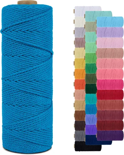 Vista 79 de Cordón de macramé de 0.079 pulgadas, cuerda de algodón natural de 109 yardas, hilo de cuerda de macramé para manualidades, ganchos de pared