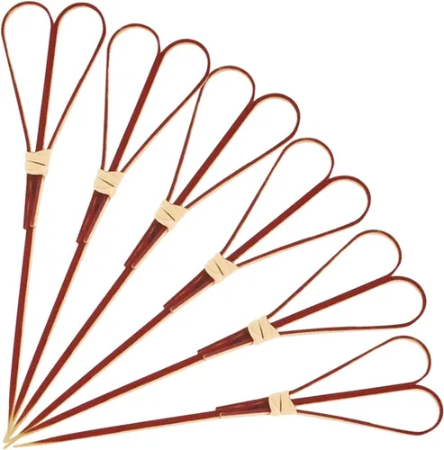 Vista 13 de 100 púas de cóctel de bambú para aperitivos, 4.7 pulgadas, color negro Fancy Toothpicks for Appetizers, Cocktail Toothpicks, Charcuterie