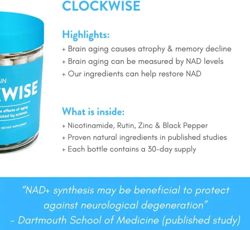 Vista 3 de TruBrain En el sentido de las agujas del reloj Nicotinamida NAD Booster Aumenta la energía y promueve el antienvejecimiento Inmunidad celular