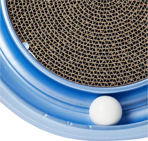 Vista 7 de Coastal Pet Turbo Scratcher Juguete para Gatos - Almohadilla Rascadora de Cartón para Gatos con Pista de Pelota de Juguete y Hierba Gatera