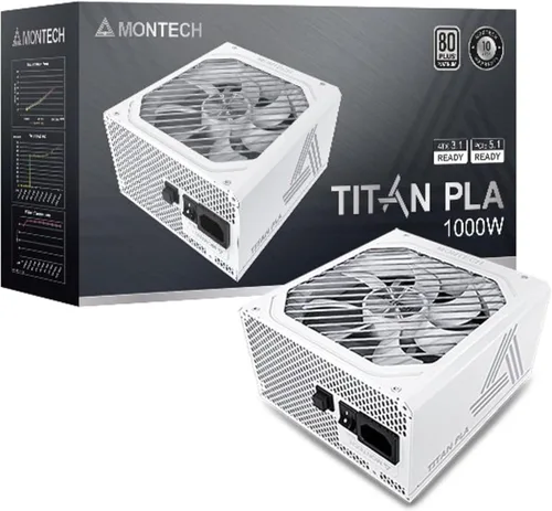 Vista 7 de Montech Titan PLA 750W Fuente de Alimentación para Gaming ATX de Gama Alta - 80 Plus Platinum y Cybenetics Platinum - Totalmente Modular - Lista