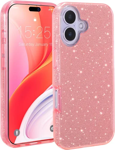 Vista 11 de MATEPROX - Funda compatible con iPhone Air de 6.5' [2025], carcasa protectora de 3 capas con purpurina brillante y tendencia, anti-arañazos y a