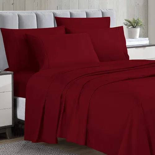 Vista 21 de Home Basics - Juego de sábanas de microfibra cepillada ultra suave de 4 piezas de 2.36 oz/m², hipoalergénico, individual, aguamarina