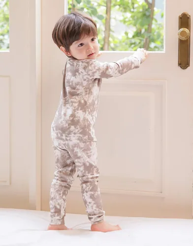 Vista 3 de VAENAIT BABY 12M-12 Toddler Kids Boys Girls 100 Cotton Marbling Sung Fit Sleepwear Pajamas 2pcs Pjs Set
