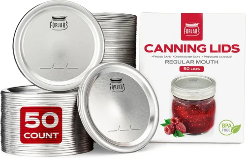 Vista 9 de FORJARS - Tapas para conservas de boca regular, paquete de 24 – Crea sellos herméticos en frascos Mason para conservar alimentos para preparación