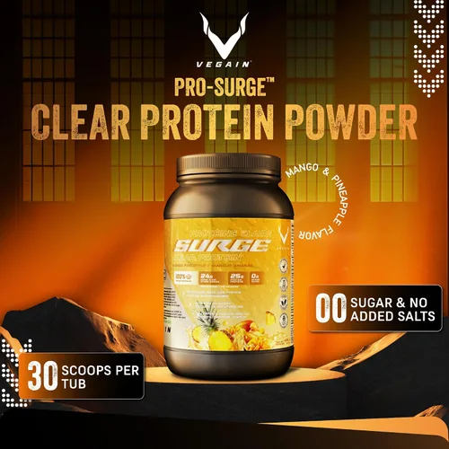 Vista 2 de PRO-SURGE - Proteína transparente + electrolitos, sabor a mango y piña, aislado de proteína a base de plantas, sin OMG, sin azúcar y lácteos, sin