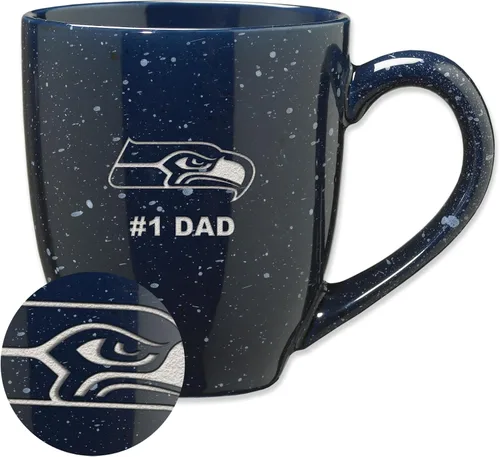 Vista 29 de Rico Industries NFL Football #1 Dad 16 oz Team Color Laser Engraved Ceramic Coffee Mug