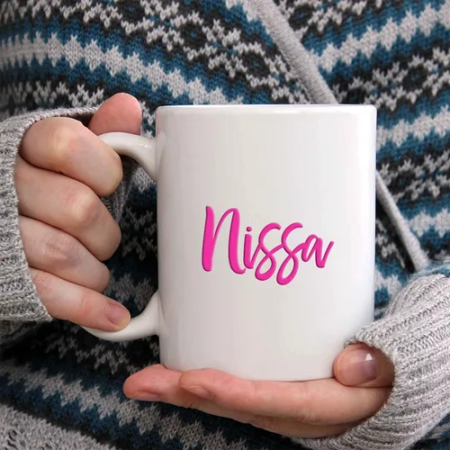 Vista 2 de Nissa Taza de café – Taza de cerámica personalizada con nombre, taza personalizada, regalo personalizado de cumpleaños/Navidad, regalo
