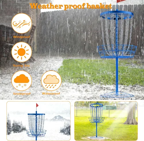 Vista 6 de NQV PRO Disc Golf Basket,Heavy Duty 24 Chain Portable Target with Transit Bag, Outdoor/Indoor