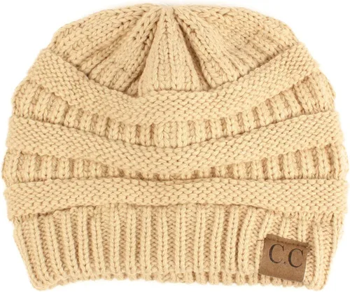 Vista 35 de CC Classic Winter Fall Trendy Chunky Stretchy Cable Knit Beanie Hat 2 tonos púrpura/azul marino