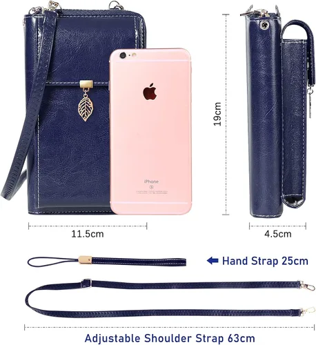 Vista 5 de HUANLANG Bolsos cruzados pequeños para teléfono celular de cuero para mujer