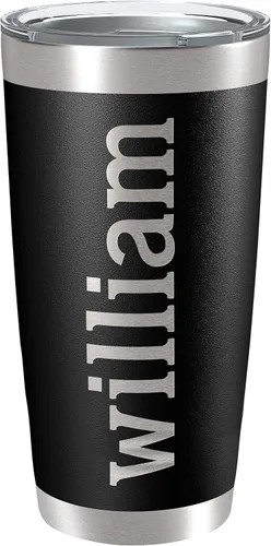 Vista 14 de Vasos personalizados, vaso de acero inoxidable de 20 onzas con tapa 13 diseños diferentes Tazas personalizadas de doble pared aisladas para café