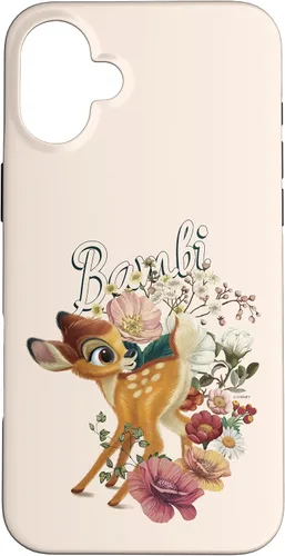 Vista 22 de Funda con logotipo de retrato floral Bambi para iPhone 16 Disney