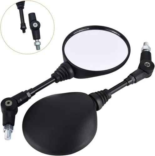 Vista 4 de 1 Pair Motorcycle Mirrors, Universal Adjustment Rear View Mirror With M10 Installing Screw Left and Right, Compatible with Motorbike Adventure Dirt