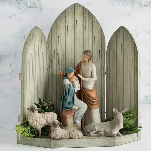 Vista 5 de Willow Tree La historia de Navidad, figuras de nacimiento esculpidas y pintadas a mano
