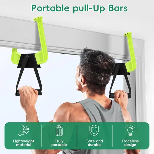 Vista 5 de Portable Pull Up Bar for Doorway,Travel Pull Up Bar,Adjustable Home Gym Equipment,Dual Handle Design for Pull-Ups,Maximum Load Capacity of 330lb, No