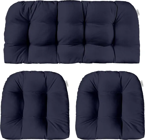 Vista 36 de RSH DECOR: Sunbrella - Juego de 3 cojines de mimbre copetudos 41 x 19 pulgadas y 19 x 19 pulgadas Fabricado con tela de rendimiento Sunbrella