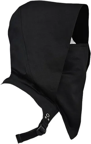 Vista 4 de Capucha de tela con capucha Cyberpunk, máscara de pícaro, capucha de pícaro, capa con capucha, capucha para disfraz de Cyberpunk, color negro