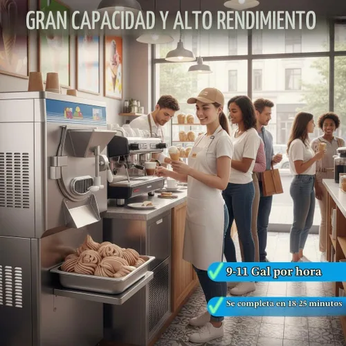 Vista 4 de Máquina de helado duro comercial de gelato de puerta SSS 9-11 galón/H