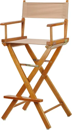 Vista 110 de Casual Home - Silla de director de 18 in, marco negro, lona negra, altura clásica Marco negro - Madera maciza