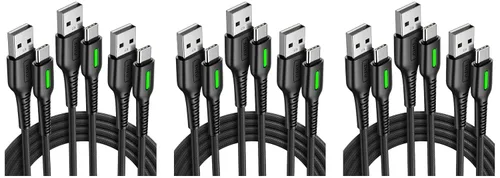 Vista 9 de INIU Cable USB a C, 3 paquetes [1.6 pies+3.3 pies+6.6 pies] 3.1A USB A a USB C, cable de carga rápida trenzado tipo C para iPhone 16 15 Pro Samsung