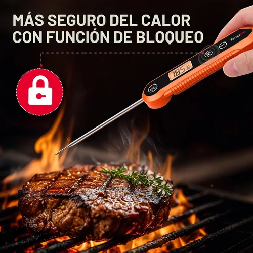 Vista 7 de TempPro - Termómetro digital de lectura instantánea para carne, para asar a la parrilla, termómetro impermeable para alimentos con retroiluminación