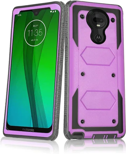 Vista 8 de Asuwish Funda de teléfono para Moto G7/G7+/Revvlry Plus Funda híbrida a prueba de golpes de cuerpo completo protector resistente Accesorios