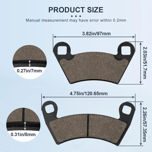Vista 3 de Pastillas de freno delanteras y traseras para Polaris Ranger 500 570 700 800 900 RZR 800 900 XP Ranger 700 800 900 XP Crew Diesel XP EV EFI