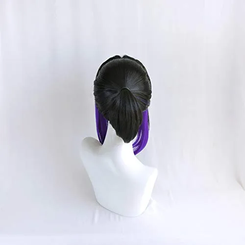 Vista 4 de Peluca de cosplay Demon Slayer Kimetsu no Yaiba Kochou Shinobu peluca Cosplay traje resistente al calor pelo sintético mujeres Cosplay pelucas