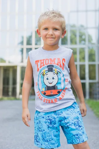 Vista 5 de THOMAS & FRIENDS Conjunto de traje de 3 piezas Tank Engine, camiseta sin mangas y pantalones cortos