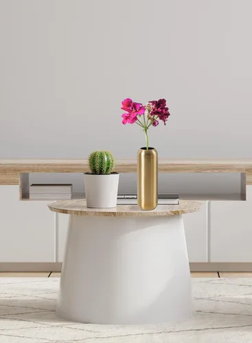 Vista 4 de Serene Spaces Living Jarrón de cápsula floral dorado mate, elegantes jarrones para centros de mesa en bodas, mesas de fiesta, comedor o mesa