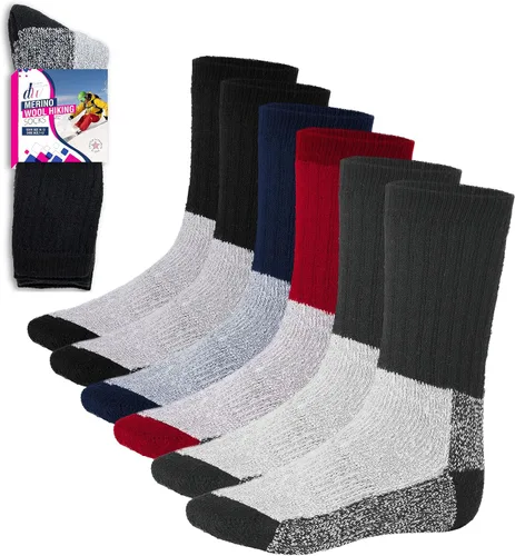 Vista 2 de Debra Weitzner - 6 pares de medias de invierno de lana merino para hombres y mujeres, medias gruesas cálidas y atléticas